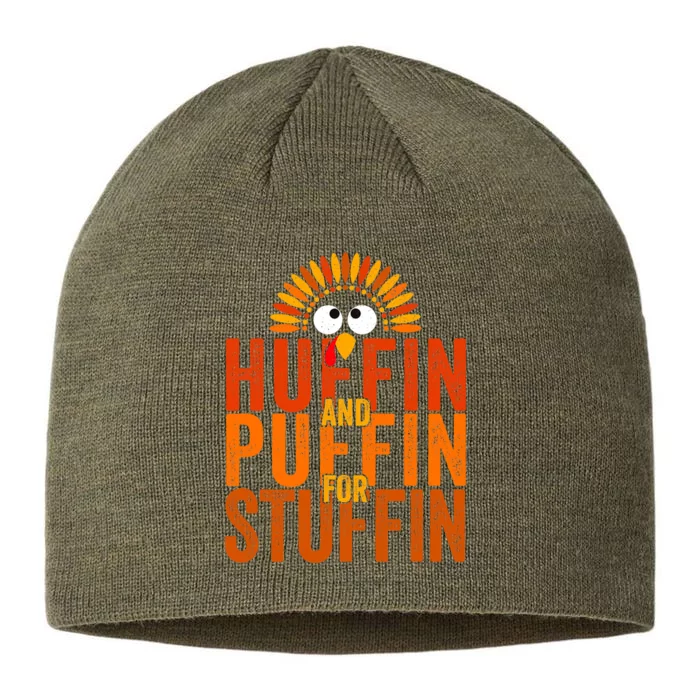 Run Now Gobble Later Funny Thanksgiving Day Race Turkey Trot 8 1/2in Sustainable Knit Beanie