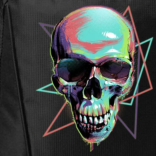 Retro Neon Graffiti Paint Skull City Backpack