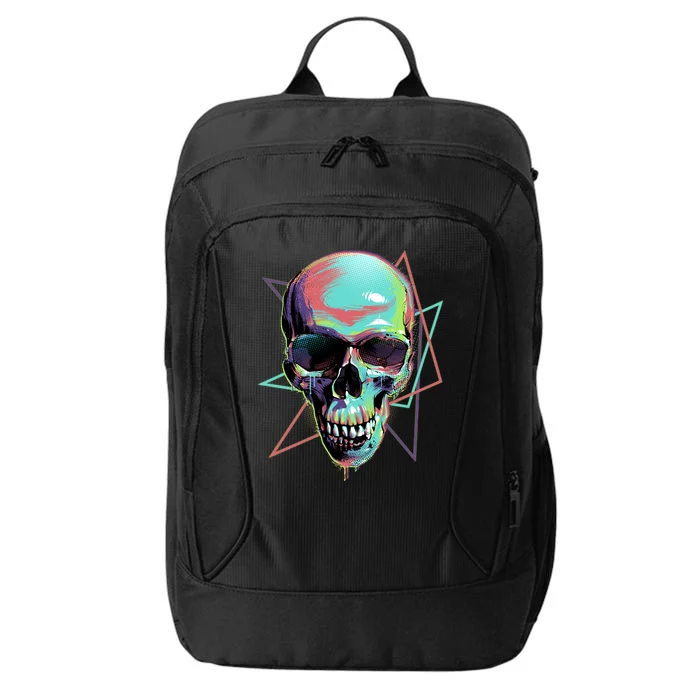 Retro Neon Graffiti Paint Skull City Backpack