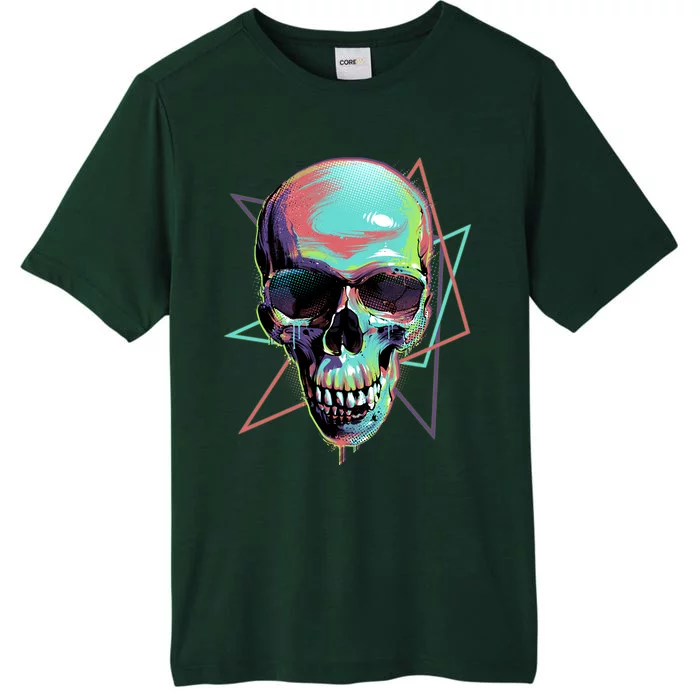 Retro Neon Graffiti Paint Skull ChromaSoft Performance T-Shirt