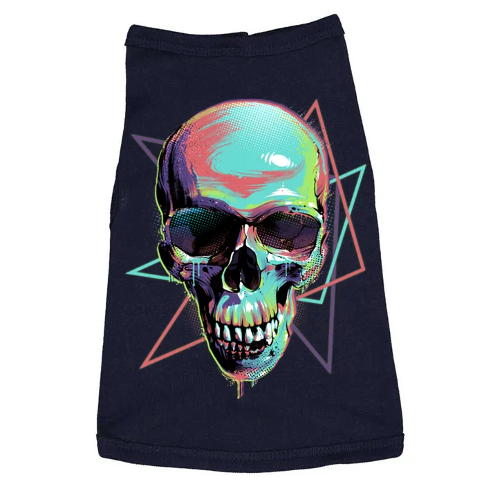 Retro Neon Graffiti Paint Skull Doggie Tank