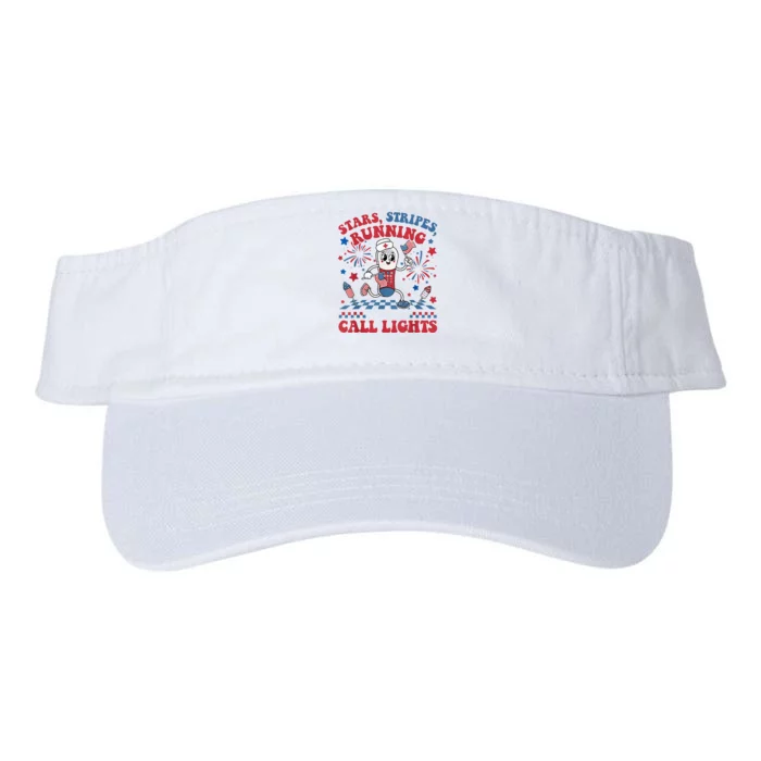 Retro Nurse Graduation 4th Of July Running For Call Light Valucap Bio-Washed Visor