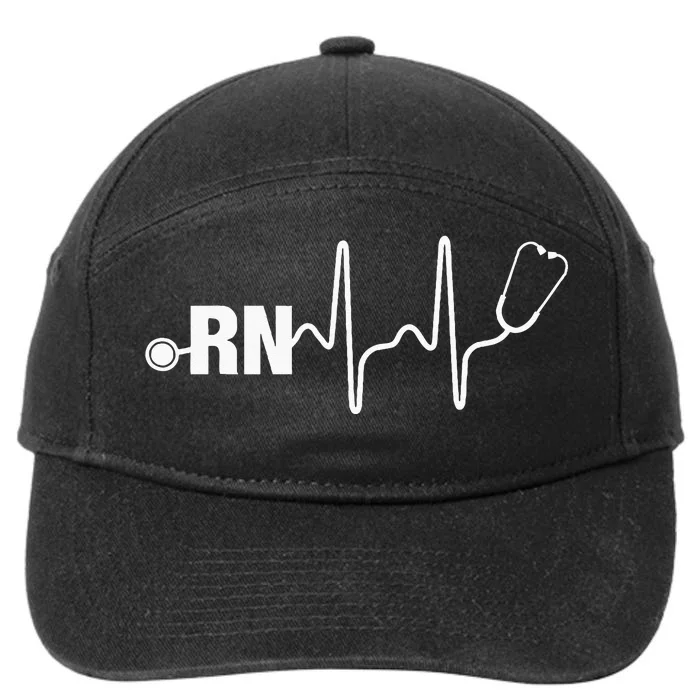 RN Nurse Heartbeat Registered Nurse 7-Panel Snapback Hat