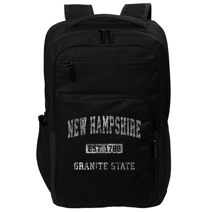 Retro New Hampshire Vintage Athletic Sports Design Impact Tech Backpack