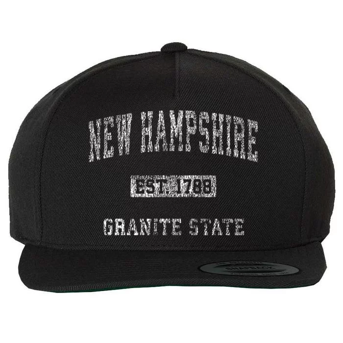 Retro New Hampshire Vintage Athletic Sports Design Wool Snapback Cap