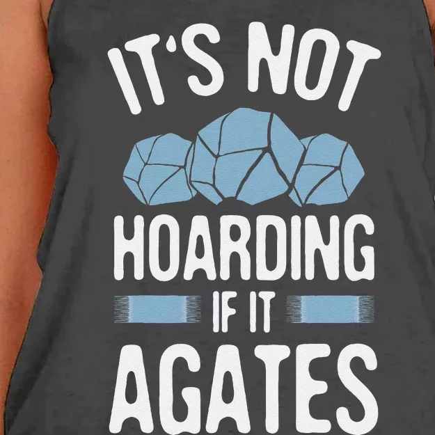 Rockhounding Not Hoarding If It Agates Geology Rocks Women's Knotted Racerback Tank