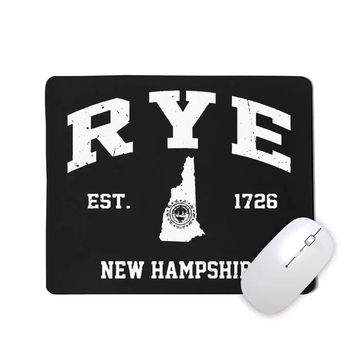 Rye New Hampshire NH Vintage State Athletic Style Mousepad