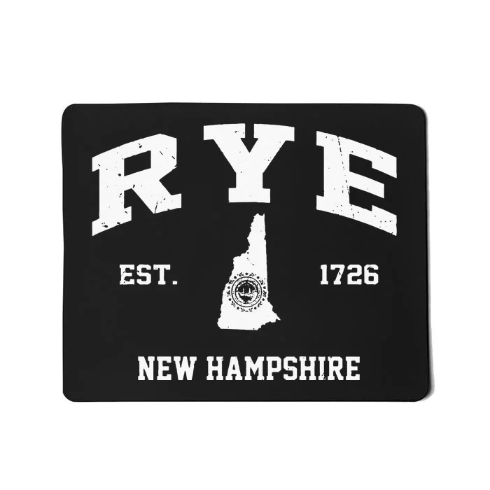 Rye New Hampshire NH Vintage State Athletic Style Mousepad