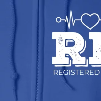 Registered Nurse Heartbeat Rn Appreciation Gift Full Zip Hoodie