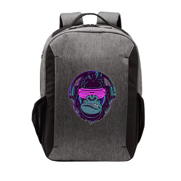 Retro Neon Hipster Gorilla Ape Vector Backpack