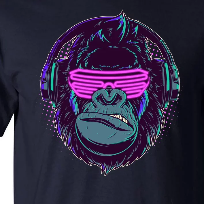 Retro Neon Hipster Gorilla Ape Tall T-Shirt