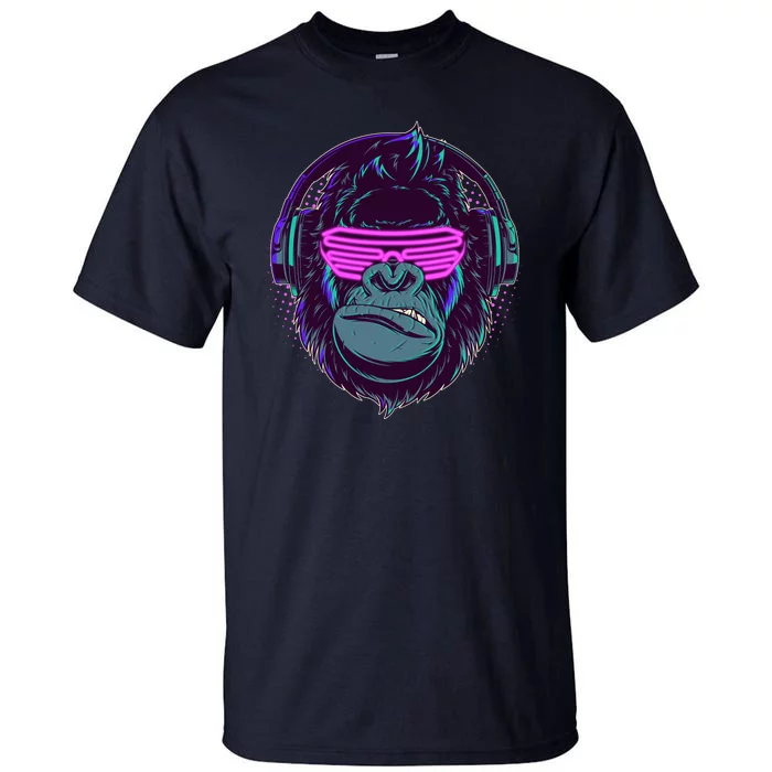 Retro Neon Hipster Gorilla Ape Tall T-Shirt