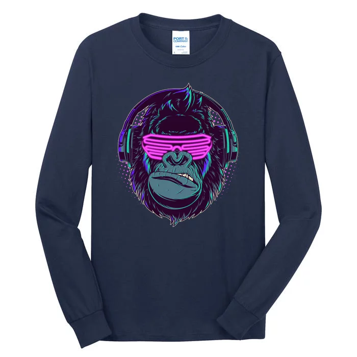 Retro Neon Hipster Gorilla Ape Tall Long Sleeve T-Shirt