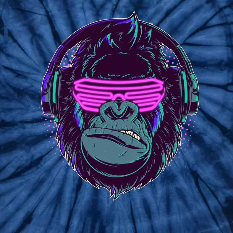 Retro Neon Hipster Gorilla Ape Tie-Dye T-Shirt