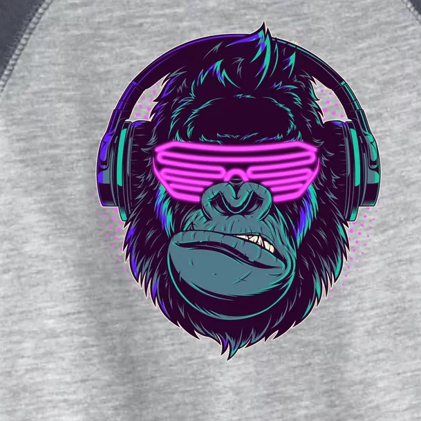 Retro Neon Hipster Gorilla Ape Toddler Fine Jersey T-Shirt