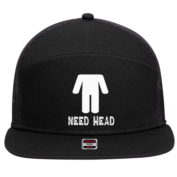 retro Need Head Adult Headless Man 7 Panel Mesh Trucker Snapback Hat