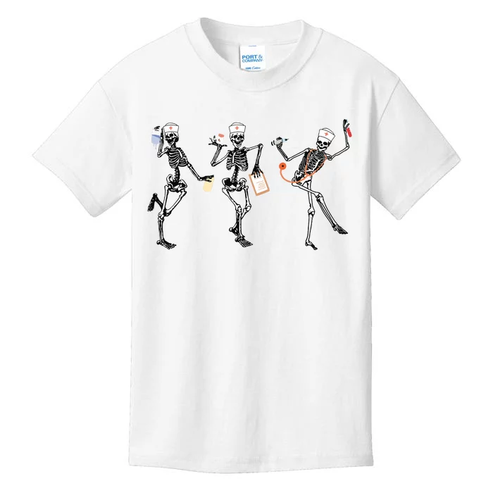 Rn Nurse Halloween Dancing Skeleton Autumn Fall Women Kids T-Shirt