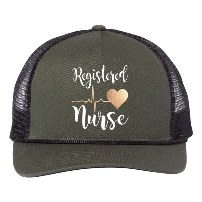 Registered Nurse Heart Great Gift Rn Gift Retro Rope Trucker Hat Cap