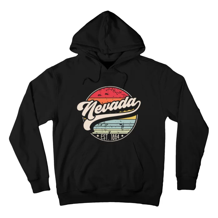 Retro Nevada Home State Nv Cool 70s Style Sunset Hoodie