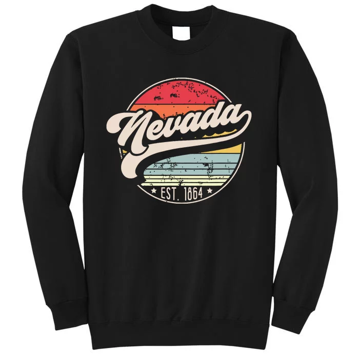 Retro Nevada Home State Nv Cool 70s Style Sunset Sweatshirt