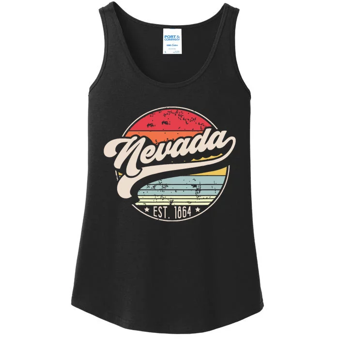 Retro Nevada Home State Nv Cool 70s Style Sunset Ladies Essential Tank