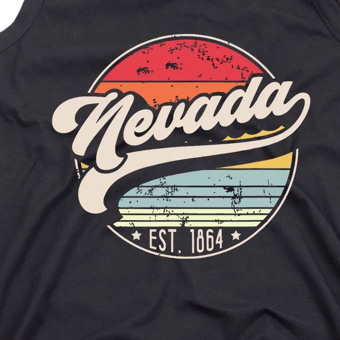 Retro Nevada Home State Nv Cool 70s Style Sunset Tank Top