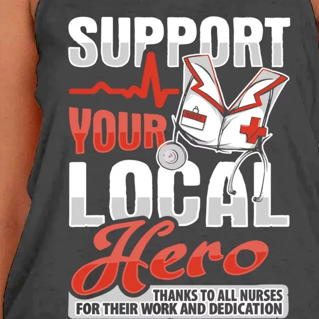 Rn Nurse Hero Design For Registered Nurse Support Gift Women's Knotted Racerback Tank