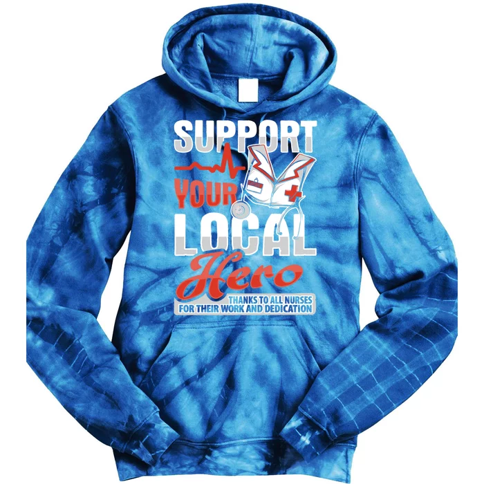 Rn Nurse Hero Design For Registered Nurse Support Gift Tie Dye Hoodie