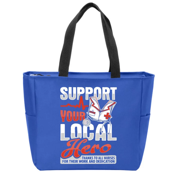 Rn Nurse Hero Design For Registered Nurse Support Gift Zip Tote Bag