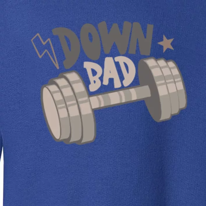 Retro Now IM Down Bad Crying At The Gym Funny Workout Gym Great Gift Toddler Sweatshirt