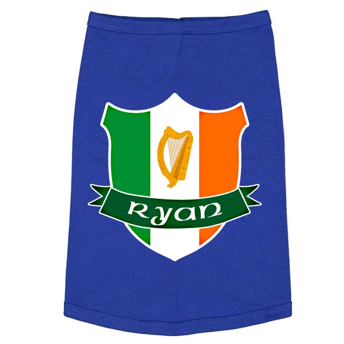 Ryan Name Irish Gift Irish Flag Harp Crest Doggie Tank