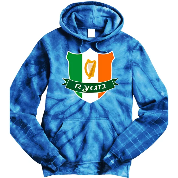 Ryan Name Irish Gift Irish Flag Harp Crest Tie Dye Hoodie