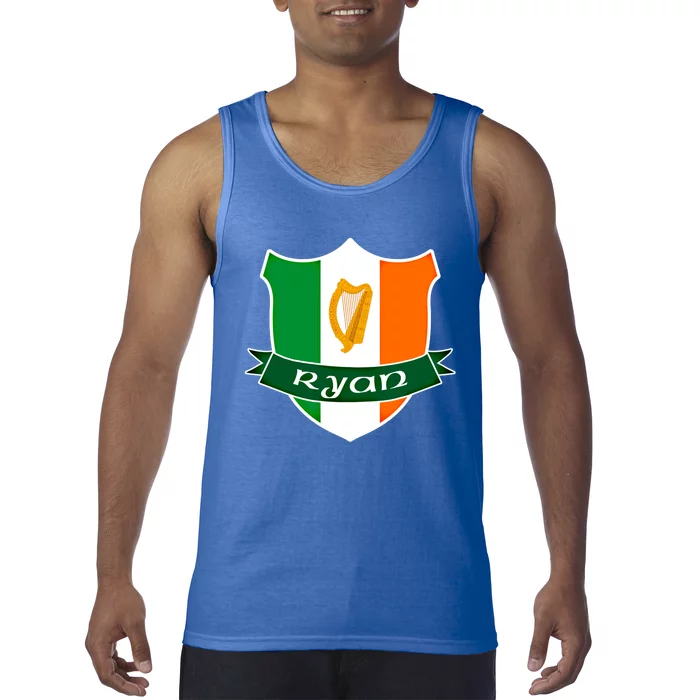 Ryan Name Irish Gift Irish Flag Harp Crest Tank Top