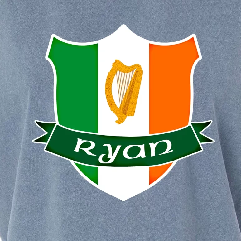 Ryan Name Irish Gift Irish Flag Harp Crest Garment-Dyed Women's Muscle Tee