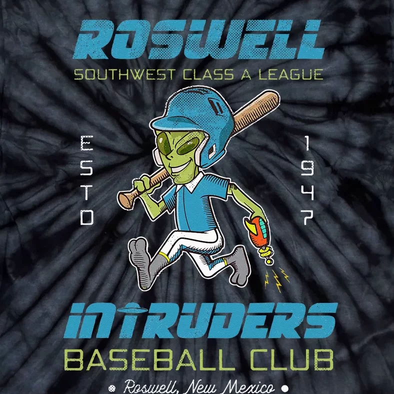 Roswell NM Intruders Minor League Retro Baseball Team Tie-Dye T-Shirt