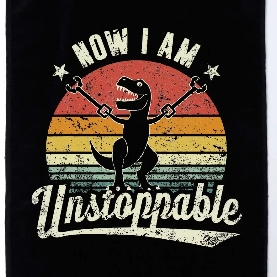 Retro Now I Am Unstoppable T Rex Funny Platinum Collection Golf Towel