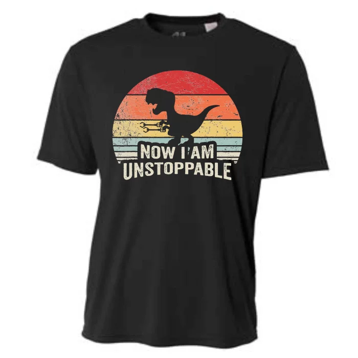 Retro Now I Am Unstoppable Funny Trex Gifts Vintage Cooling Performance Crew T-Shirt