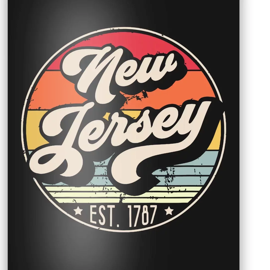 Retro New Jersey Home State Nj Cool 70s Style Sunset Poster