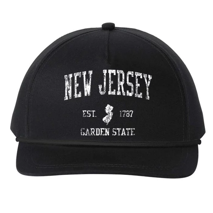 Retro New Jersey Nj Vintage Sports Snapback Five-Panel Rope Hat