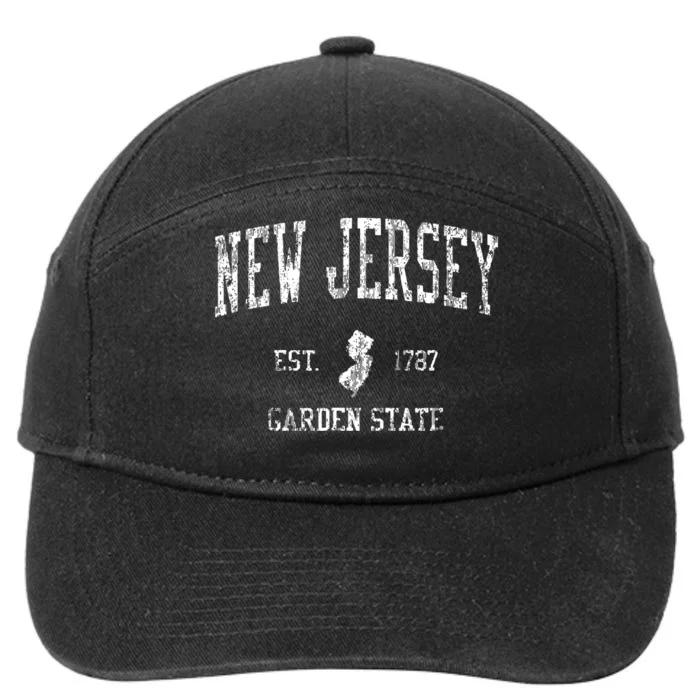 Retro New Jersey Nj Vintage Sports 7-Panel Snapback Hat