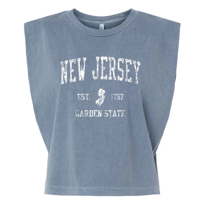 Retro New Jersey Nj Vintage Sports Garment-Dyed Women's Muscle Tee