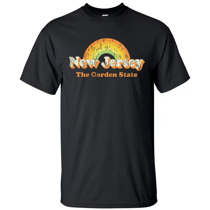 Retro New Jersey Vintage 70s Nj Rainbow Tall T-Shirt