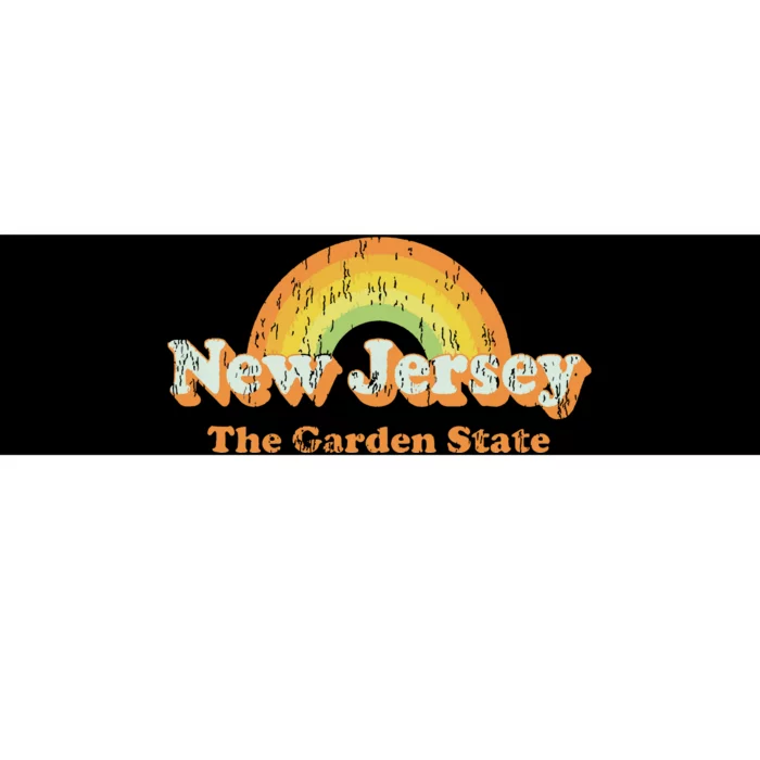 Retro New Jersey Vintage 70s Nj Rainbow Bumper Sticker