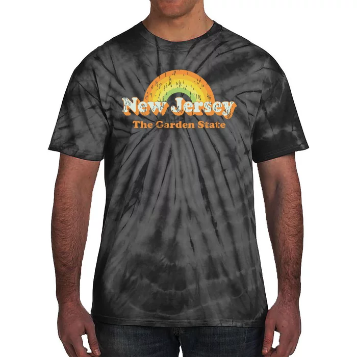 Retro New Jersey Vintage 70s Nj Rainbow Tie-Dye T-Shirt