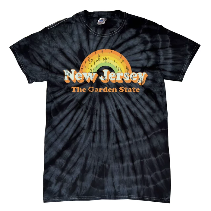 Retro New Jersey Vintage 70s Nj Rainbow Tie-Dye T-Shirt