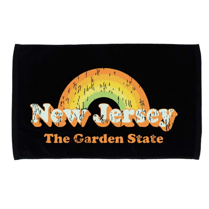 Retro New Jersey Vintage 70s Nj Rainbow Microfiber Hand Towel