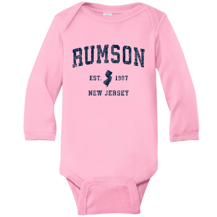 Rumson New Jersey Nj Vintage Sports Baby Long Sleeve Bodysuit