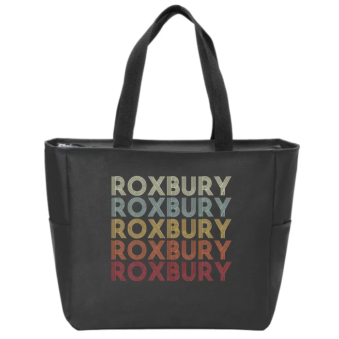 Roxbury New Jersey Roxbury Nj Retro Vintage Text Zip Tote Bag