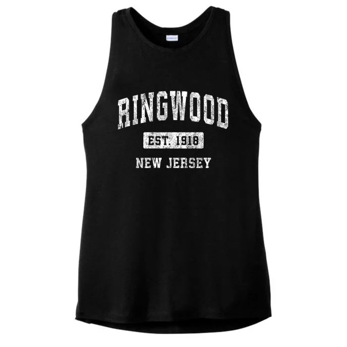 Ringwood New Jersey Nj Vintage Sports Ladies Tri-Blend Wicking Tank