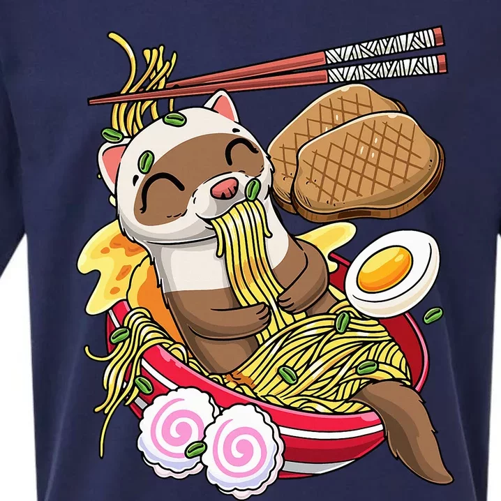 Ra Noodles Japanese Food Kawaii Ferret Sueded Cloud Jersey T-Shirt